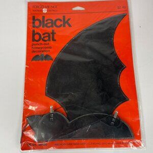 American Greetings Black Bat Punch Out Honeycomb Decoration NOS